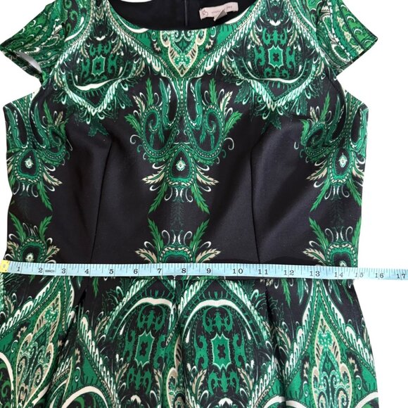 Green Paisley Dress By Dress Barn Established 1962 Size S - Picture 9 of 10